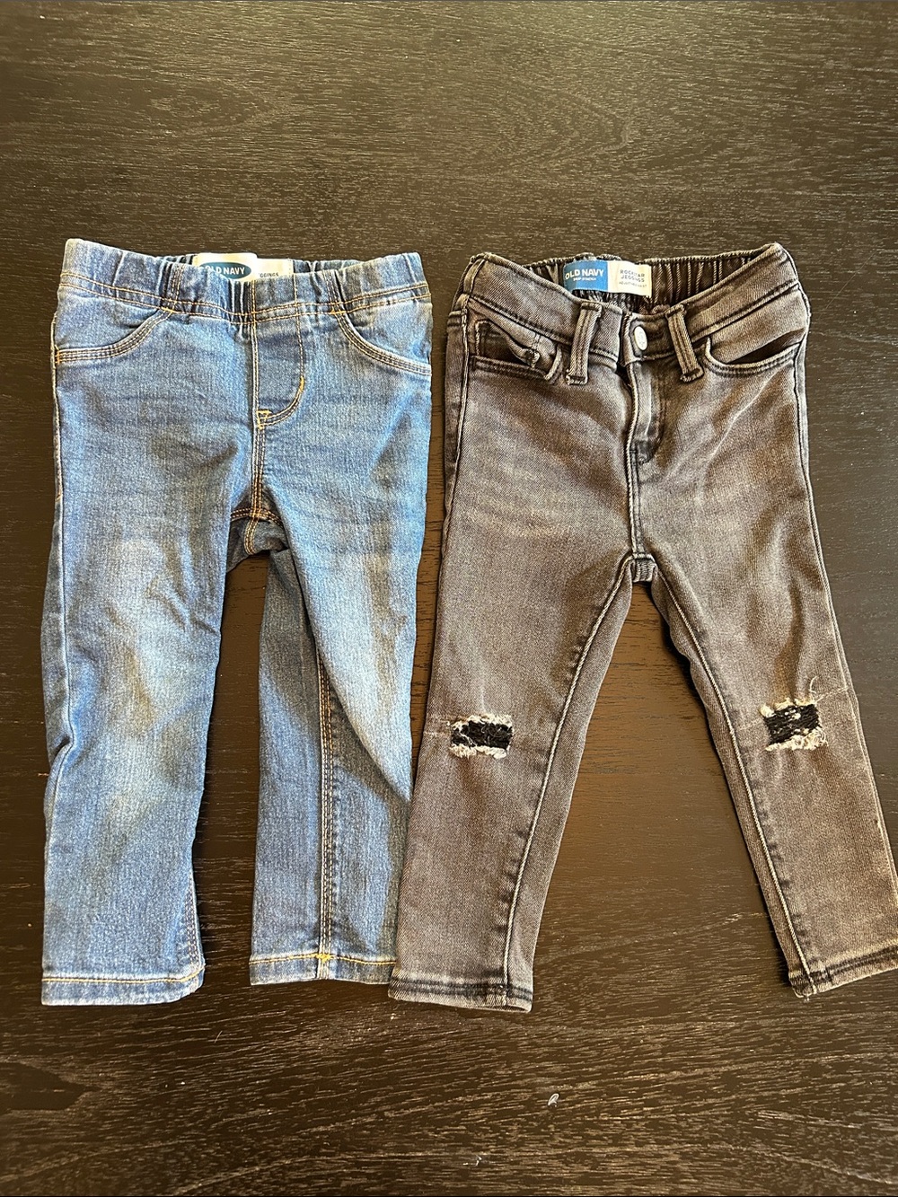 Old Navy Kids Denim Leggings - Light Blue and Charcoal Black
